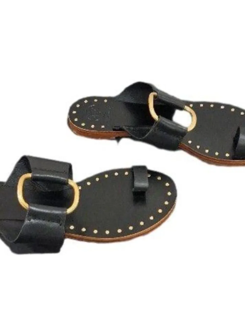 Tory Burch Black Leather Studded Sandals — Size 7.5